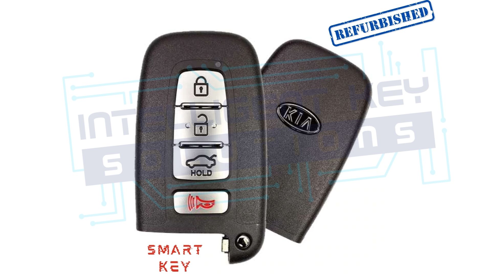 Kia 2010-2014 4-Button Smart Key w/ Trunk (SY4HMFNA04)—OEM REFURB w/ LOGO
