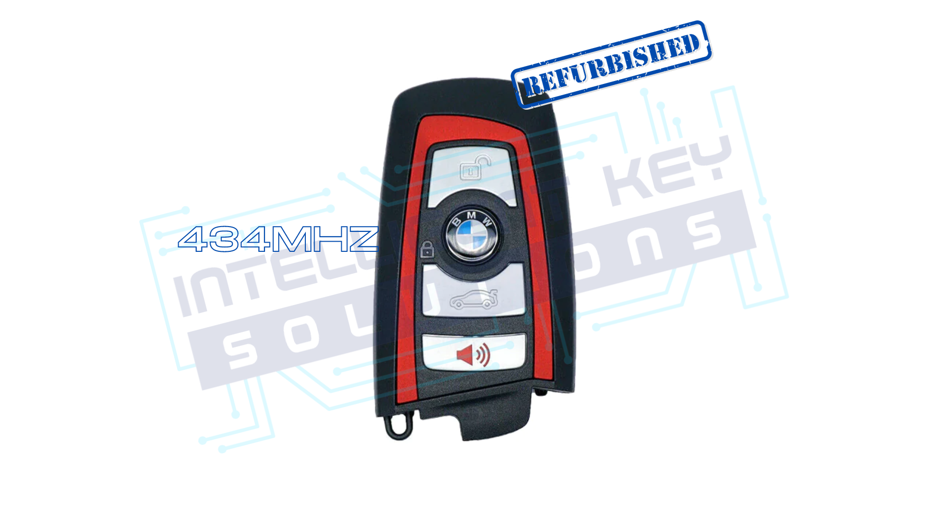 2013-2018 BMW 4Btn Smart key (9312533-04/YGOHUF5767/RED trim/434MHZ) OEM REFURBISHED